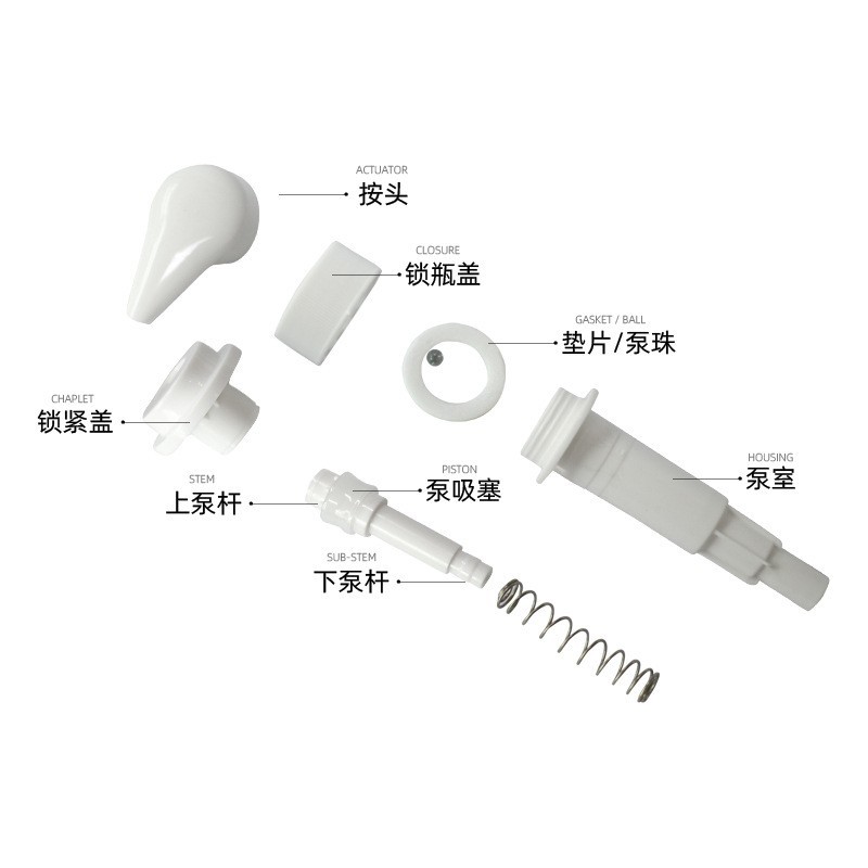 翘头内置螺纹开关32牙乳液泵PP塑料按压护发素洗发水沐浴露乳液泵图2