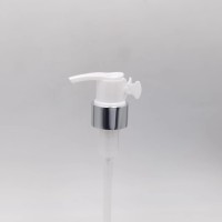 源头工厂生产24 28牙亮银外置卡扣乳液泵 身体乳夹子泵左右开关泵