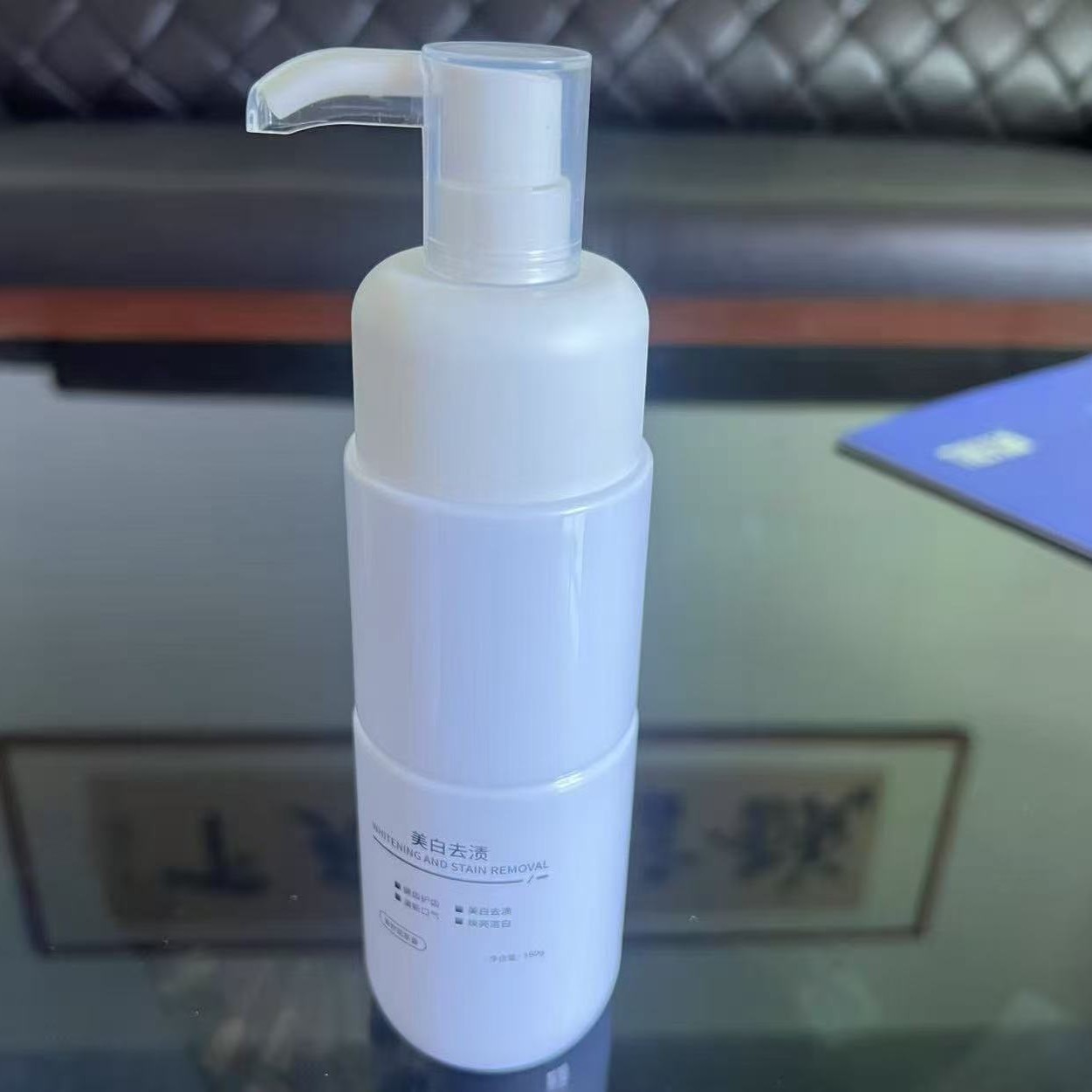 新款24/410白色塑料按压式牙膏泵头乳液泵高透明罩子哑面磨砂泵头图3