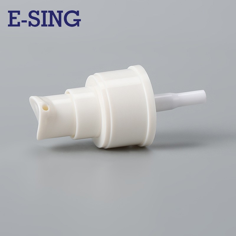 24牙米白色济公帽泵头 全罩AS透明圆顶按压泵精华乳液分装泵图2