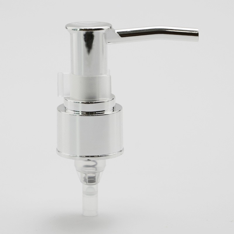 28牙410塑料pp电镀沐浴乳液泵 24牙洗手液电化铝按压泵头图2