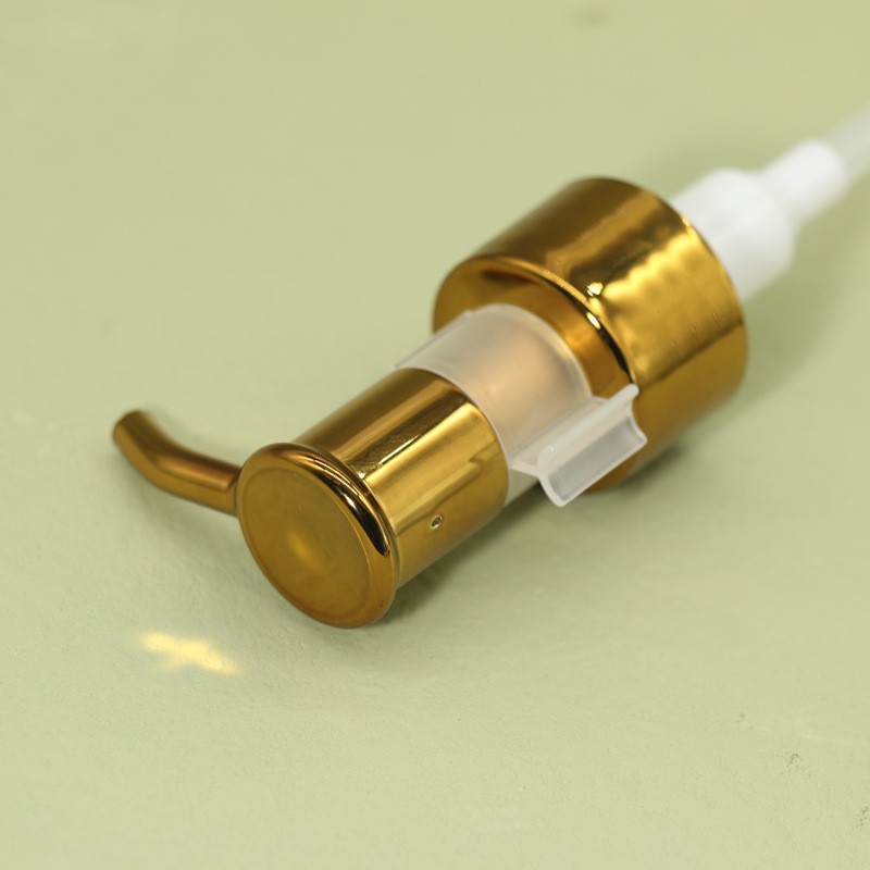 电镀金色24牙28牙按压乳液泵外置精油泵头带夹子乳液泵头图2