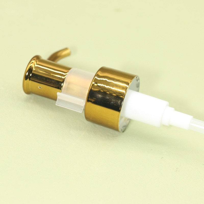 电镀金色24牙28牙按压乳液泵外置精油泵头带夹子乳液泵头图3