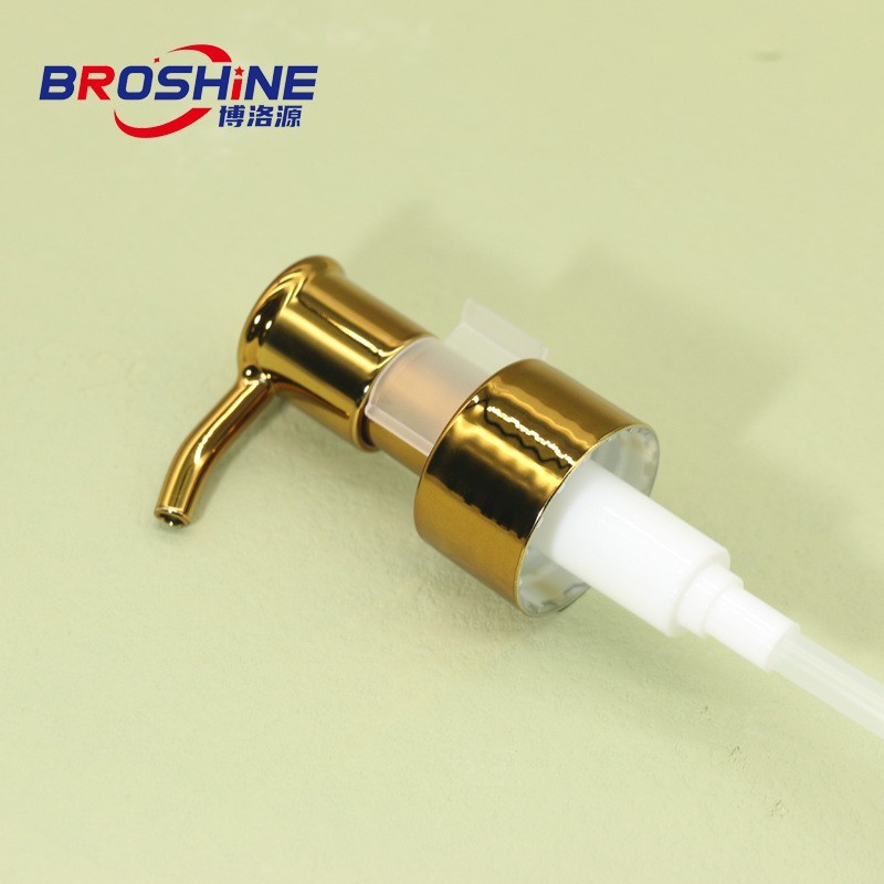 电镀金色24牙28牙按压乳液泵外置精油泵头带夹子乳液泵头图4