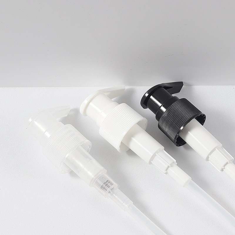 24牙28/410分装瓶乳液泵 洗发水沐浴露按压泵 光面蕾丝塑料螺纹泵图2