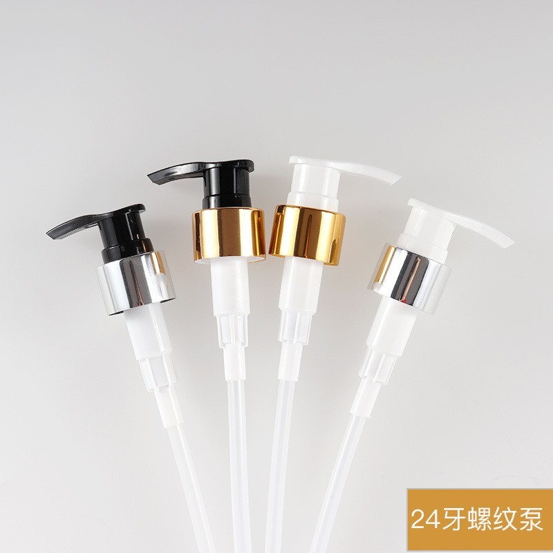 24牙28/410分装瓶按压泵头电化铝螺纹泵洗发水乳液瓶左右开关泵头图2