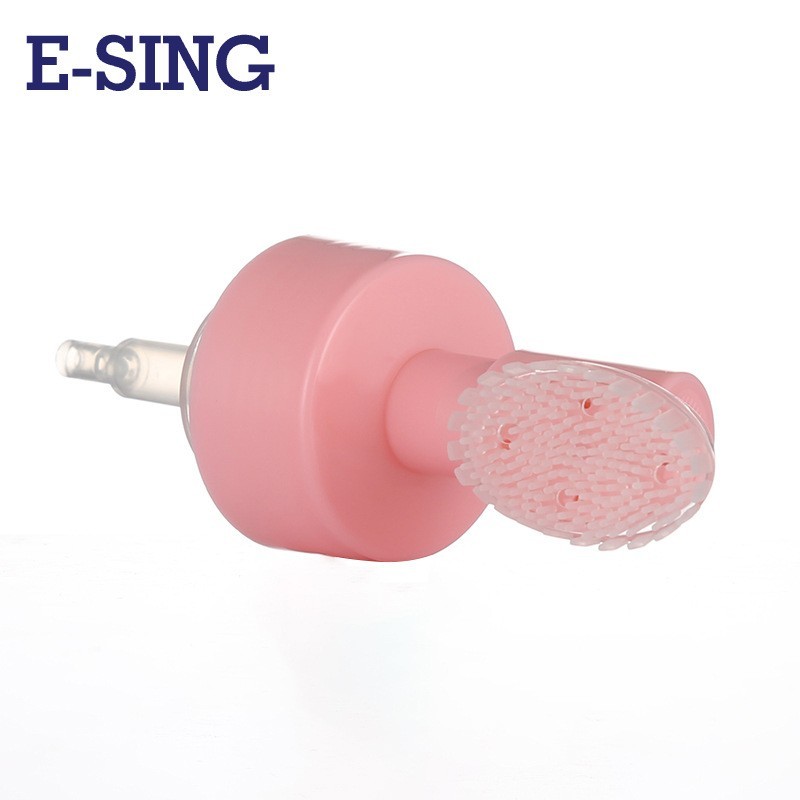 白色带刷子泡沫泵 洗面奶泵头刷子 43/410 40/400洗脸刷子泵图2