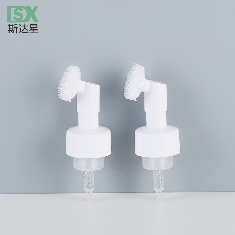 洗脸刷泡沫泵 分装瓶带刷子泵 43/410毛刷款洁面泡沫泵