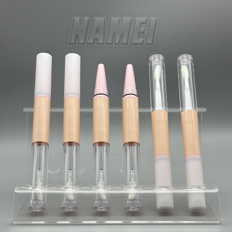 二合一双头唇釉唇线笔包材 卧蚕唇膏空管遮瑕笔细头可旋转空管图5