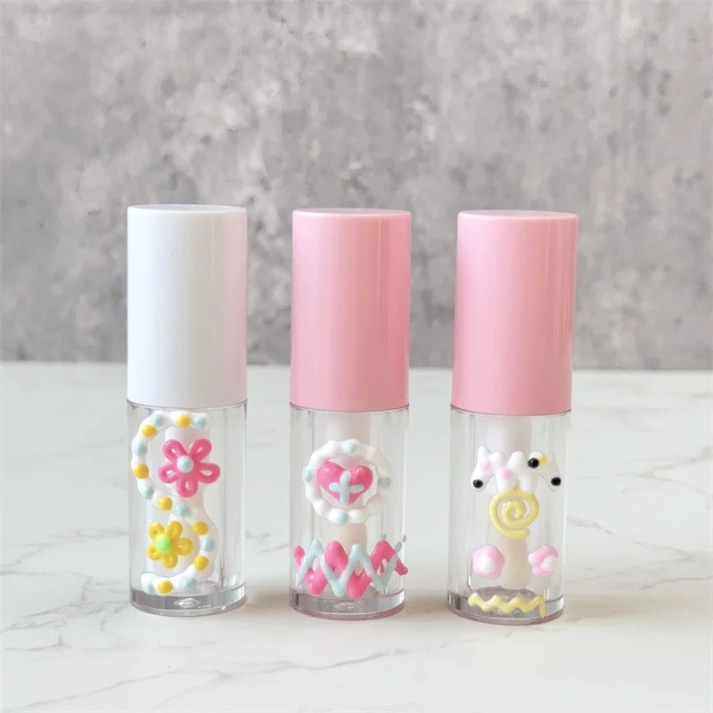 可定制3D手绘4ml唇釉唇彩管透明空瓶化妆品彩妆包装空管工厂图3