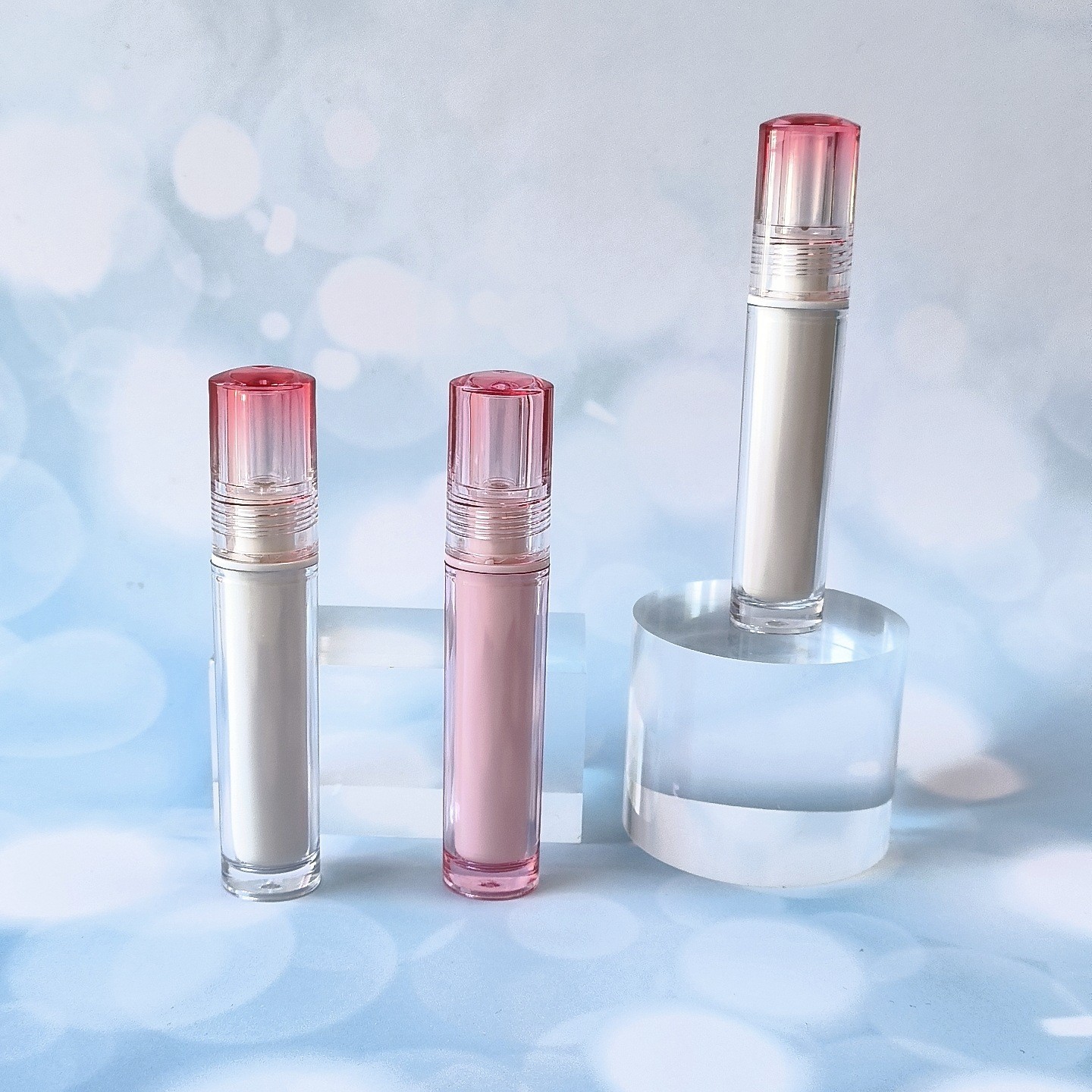 定制4ml热销新款粉色圆形精致双层唇彩管唇蜜唇釉瓶空管分装图4
