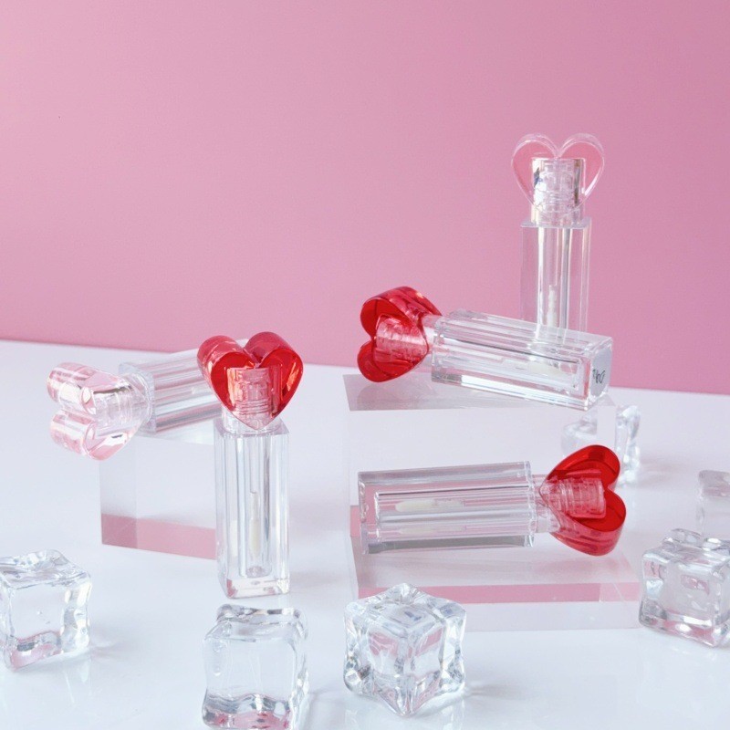 半透爱心粉色唇彩管唇油保湿空管兔耳唇釉管透明管彩妆包材唇彩管图2