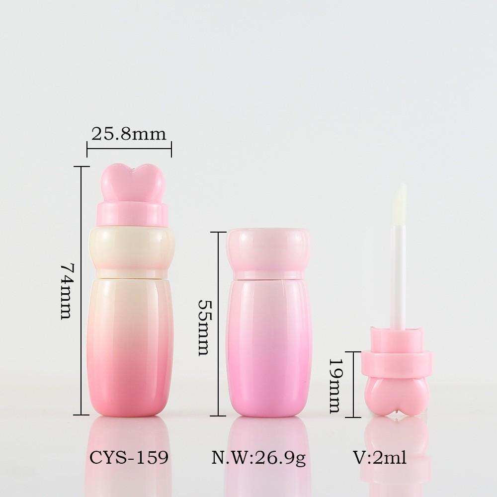 定制可爱唇彩管2ml少女爱心唇彩空管化妆品包装空瓶唇釉管包材图4