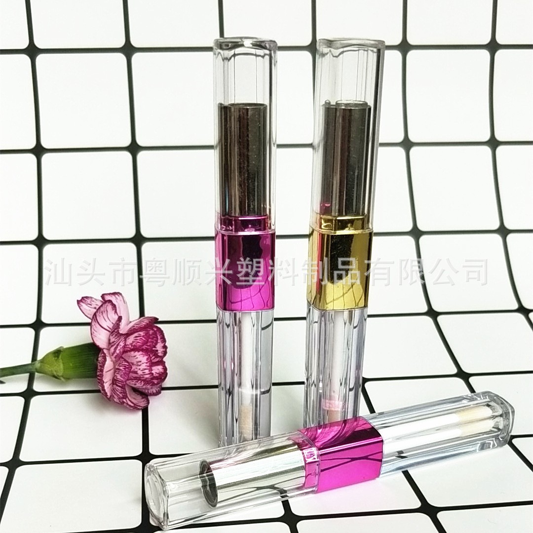 金色方形 双头二合一两用唇彩管 口红管空管唇彩包材图4