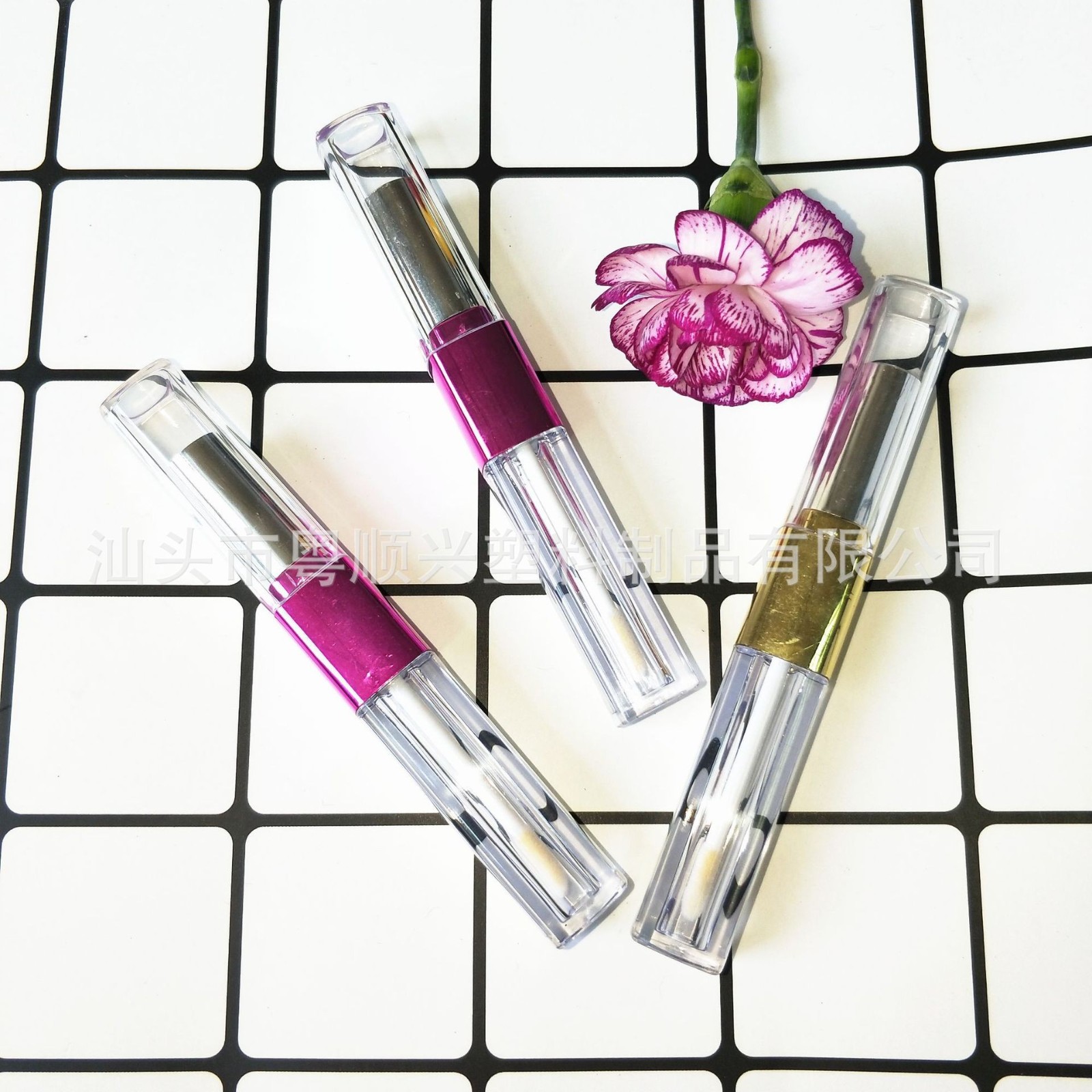 金色方形 双头二合一两用唇彩管 口红管空管唇彩包材图2