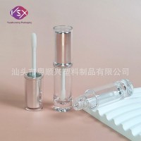 新款圆形透明唇彩管唇膏管双层透视盖高级唇釉管包材