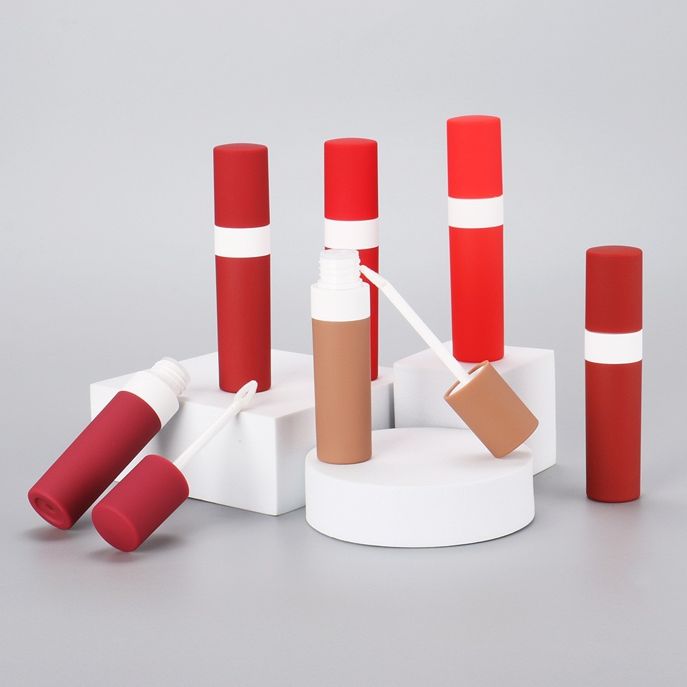 化妆品彩妆包材空管批发7.5ml圆形唇釉管铝制毛刷头遮瑕膏唇彩管