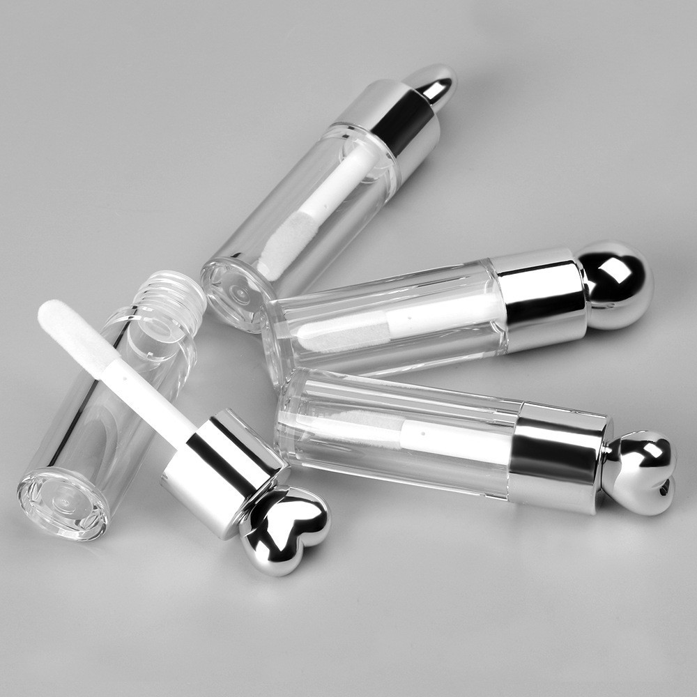 新款电镀圆形爱心扁圆形唇釉管包材透明唇蜜管唇釉空管定制唇彩管图3