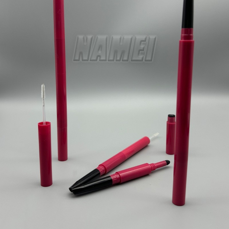 3合1眉笔染眉膏管 眼线管睫毛管极细刷头旋转眉笔包材带棉刷图3