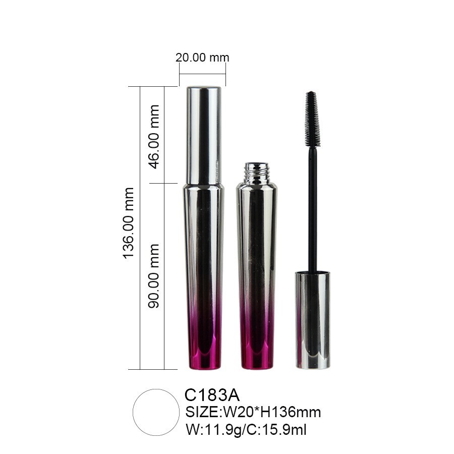 新款圆型喷镀渐变睫毛膏管包材 16毫升睫毛增长液管 化妆品包材图3