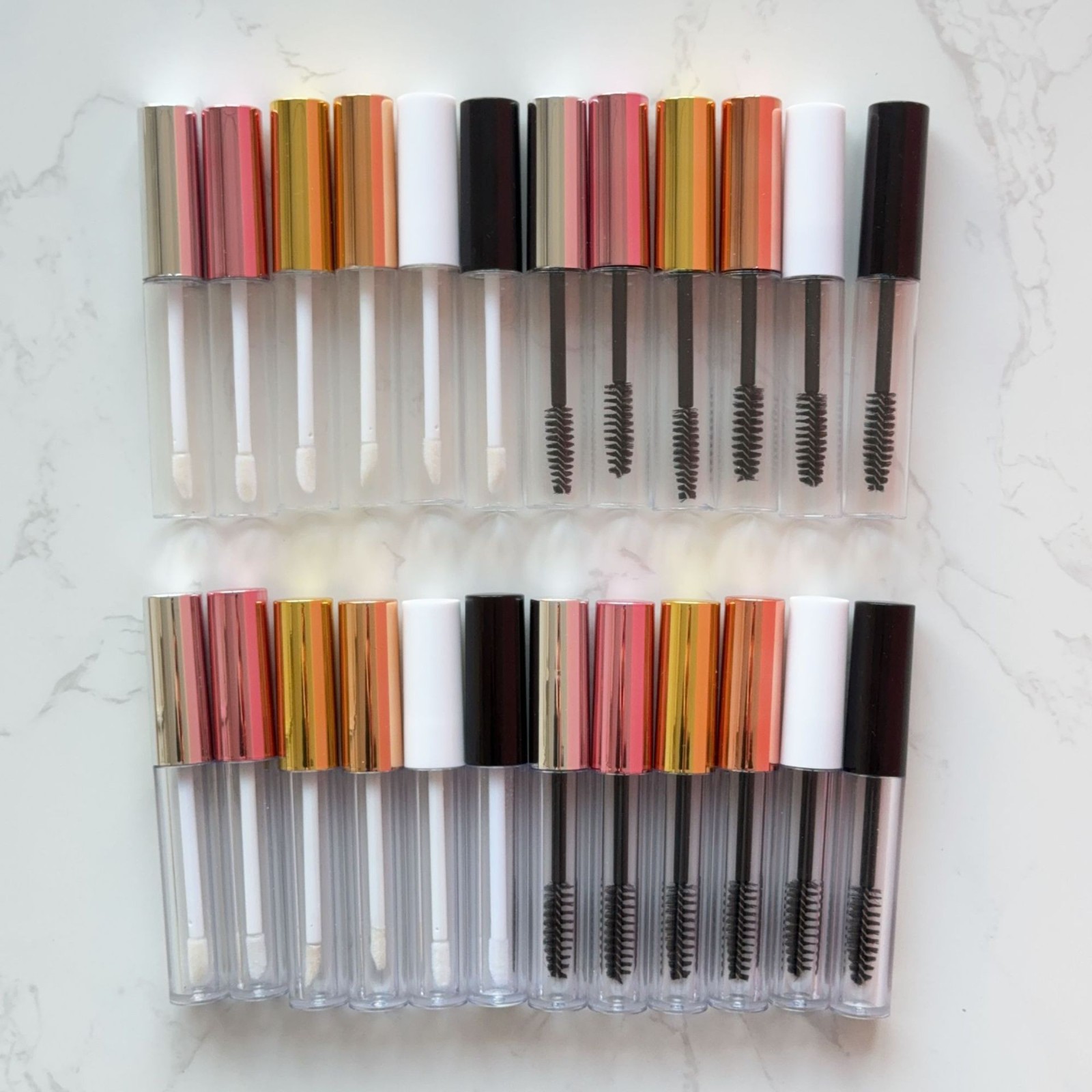 圆形9.5ml粉色玫瑰金色唇彩管睫毛膏管彩妆包材图2