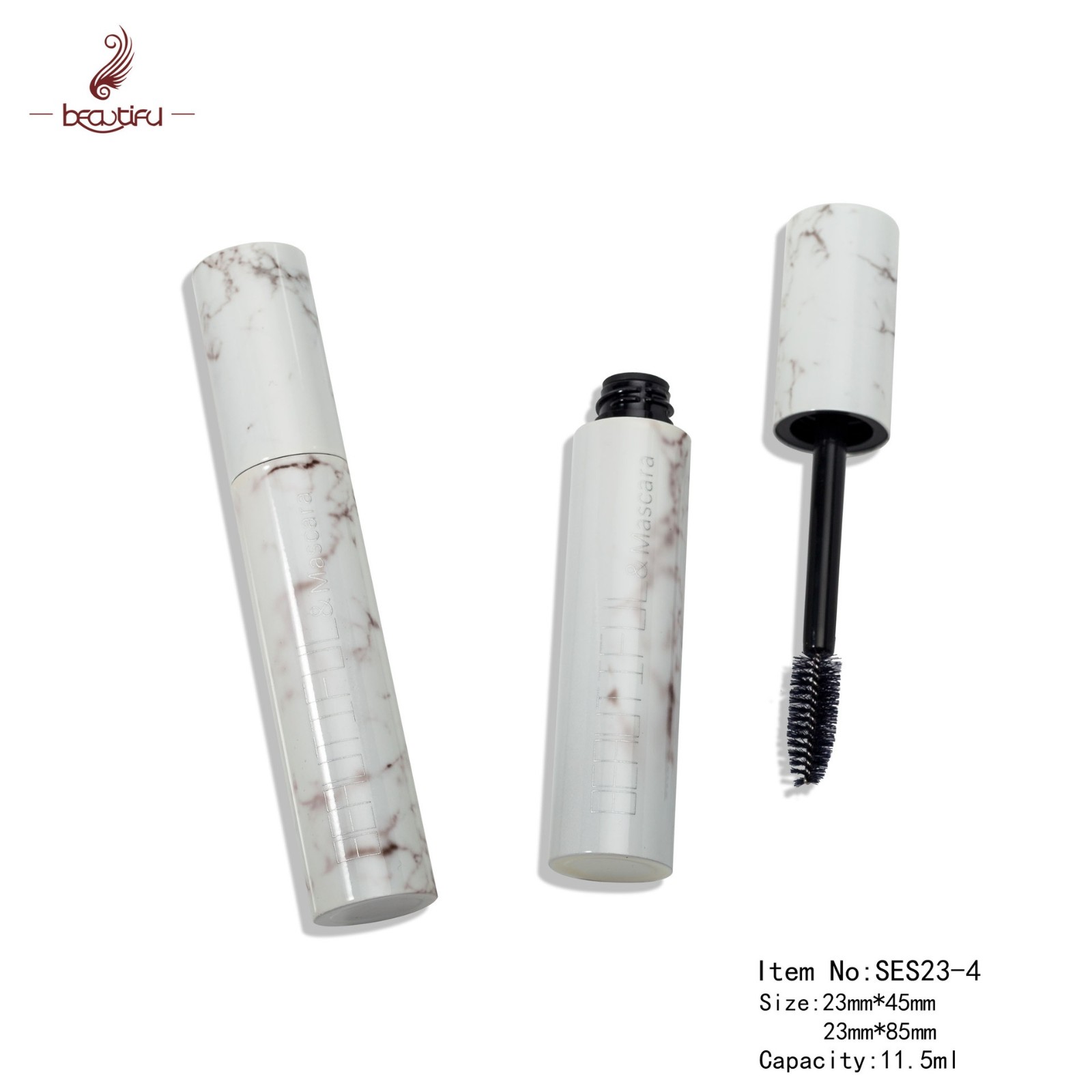 新品大理石效果铝质睫毛管眼线管图4