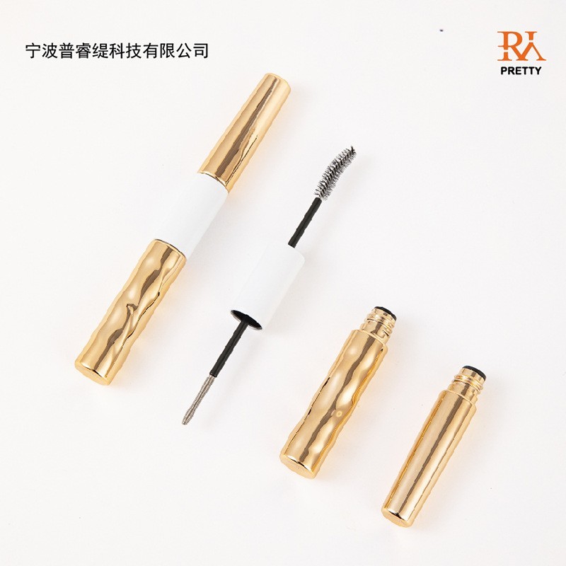 高级感双头化妆品包材金属钢刷睫毛打底膏两用睫毛膏瓶染眉膏管