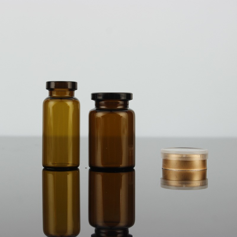 厂家定制中药饮片西林瓶精华瓶带盖白色玻璃冻干粉瓶可丝印烫金图2