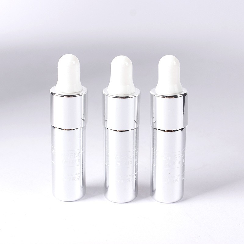 银色电镀精华液瓶定制5ml胶头精油滴管瓶15ml原液分装小样瓶厂家图2