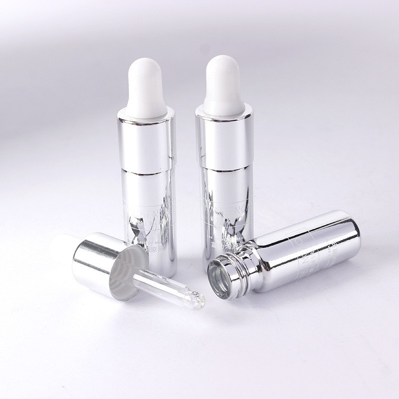 银色电镀精华液瓶定制5ml胶头精油滴管瓶15ml原液分装小样瓶厂家图3