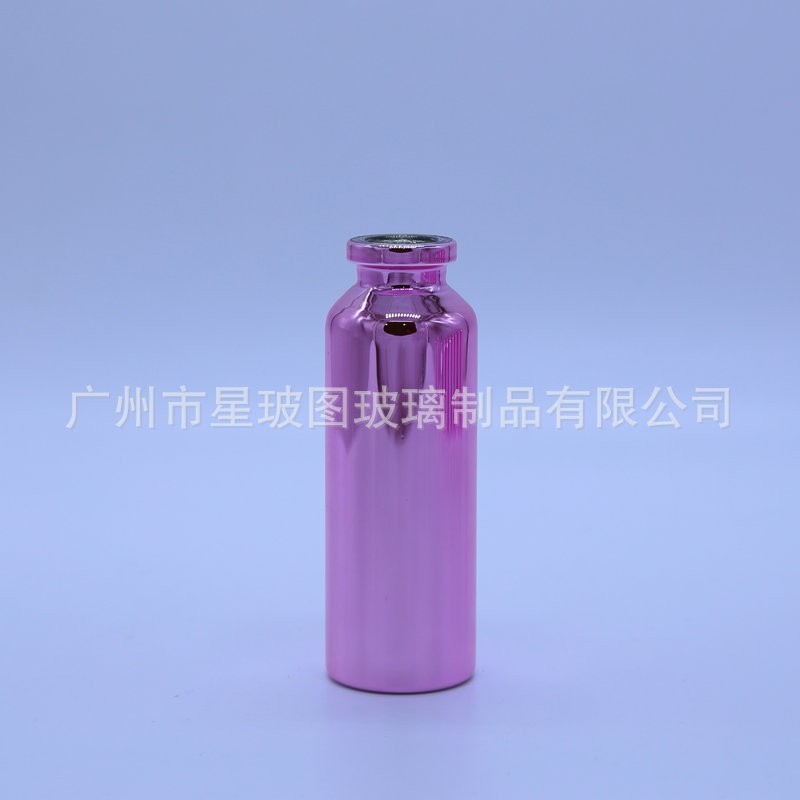 厂家多色电镀卡口西林瓶管制玻璃瓶精华原液电镀分装瓶图2