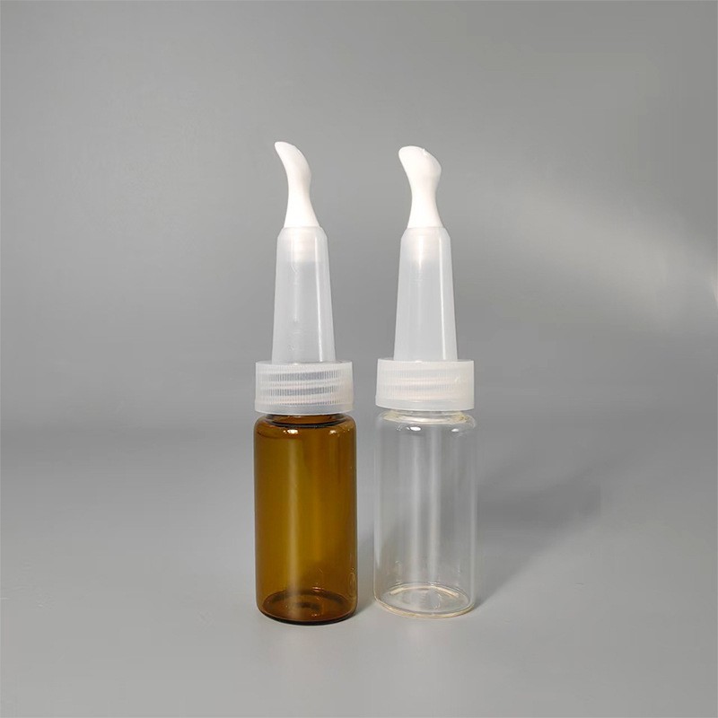 10ml头部护理精华液按摩头玻璃瓶 护发精油按摩头西林瓶图3