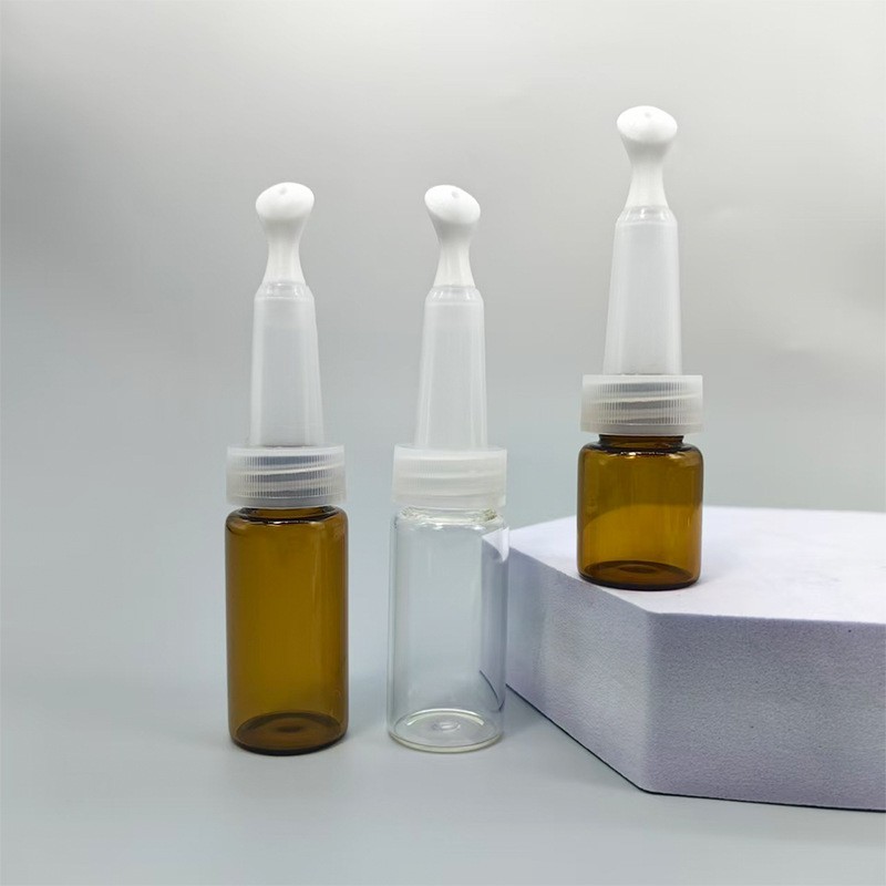 10ml头部护理精华液按摩头玻璃瓶 护发精油按摩头西林瓶图2