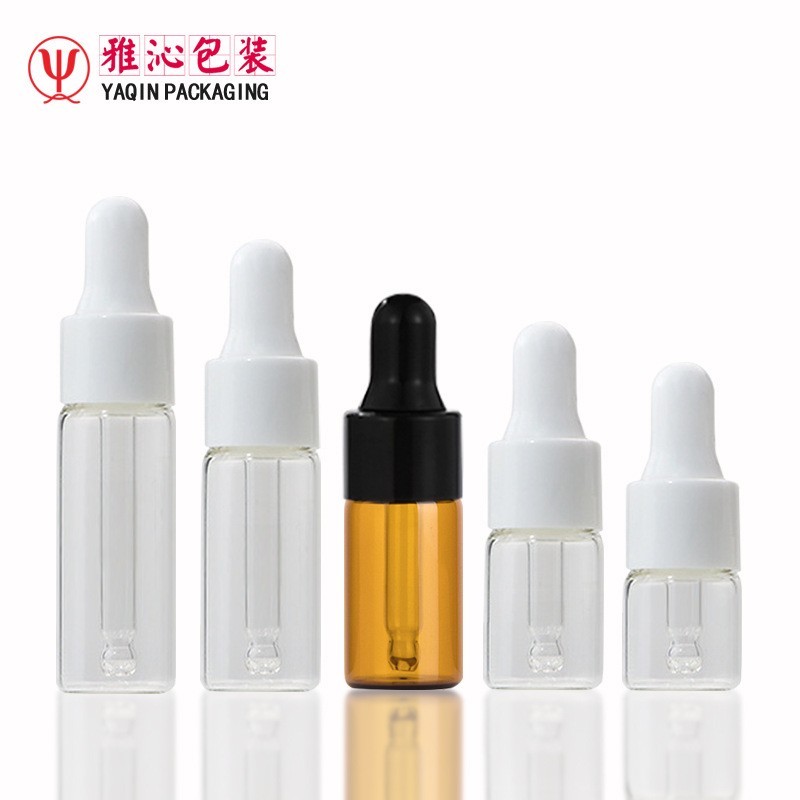 化妆品茶色透明滴管小样分装瓶 1ml2ml3ml5ml黑白光盖拉管瓶