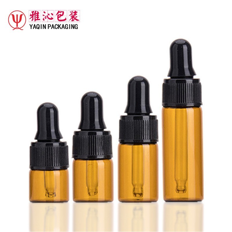 化妆品茶色透明滴管小样分装瓶 1ml2ml3ml5ml黑白光盖拉管瓶图3