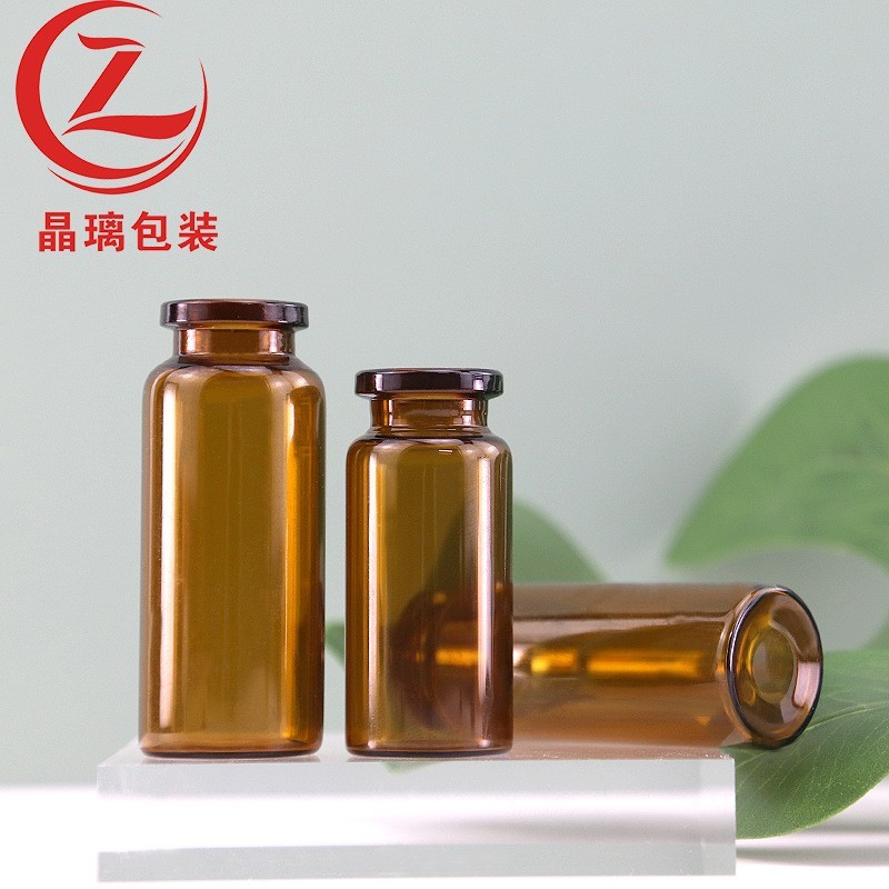 2-8ml冻干粉茶色卡口西林瓶玻璃管制瓶化妆品精华玻璃瓶图2
