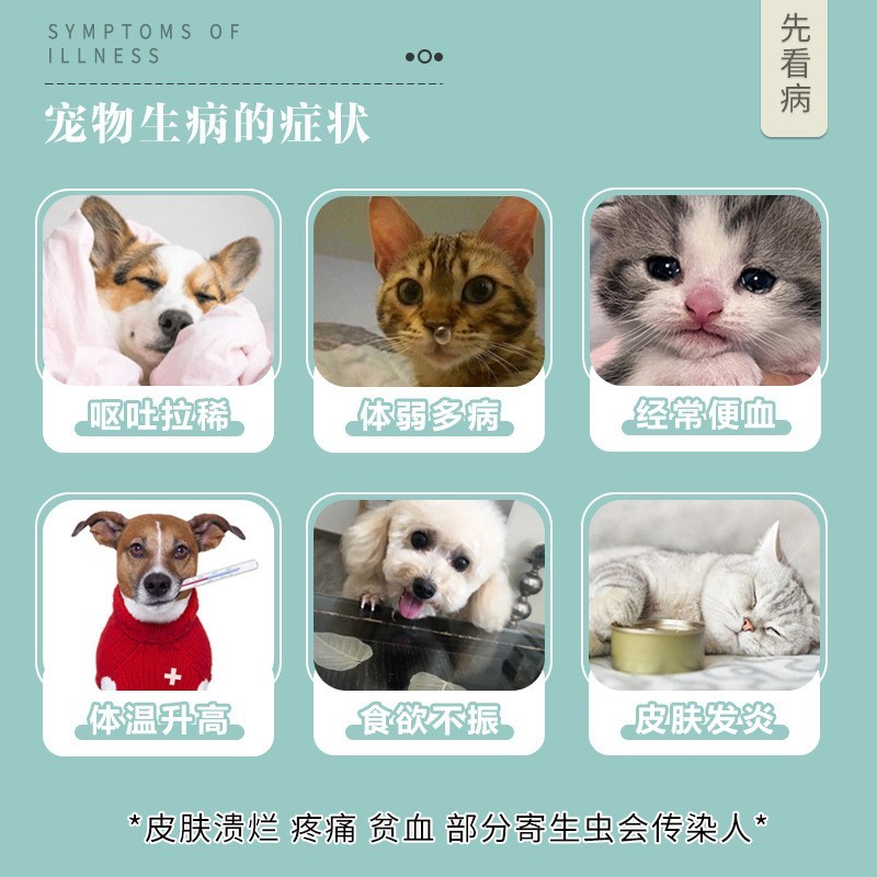 贴牌狗猫咪兔驱虫宠物阿苯达唑片杀线绦吸蛔蠕虫体内外一体打虫药图4