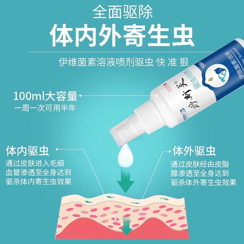 可贴牌狗狗猫咪体内外驱虫药猫狗跳蚤宠物除虱子蜱耳螨喷剂打虫药图3