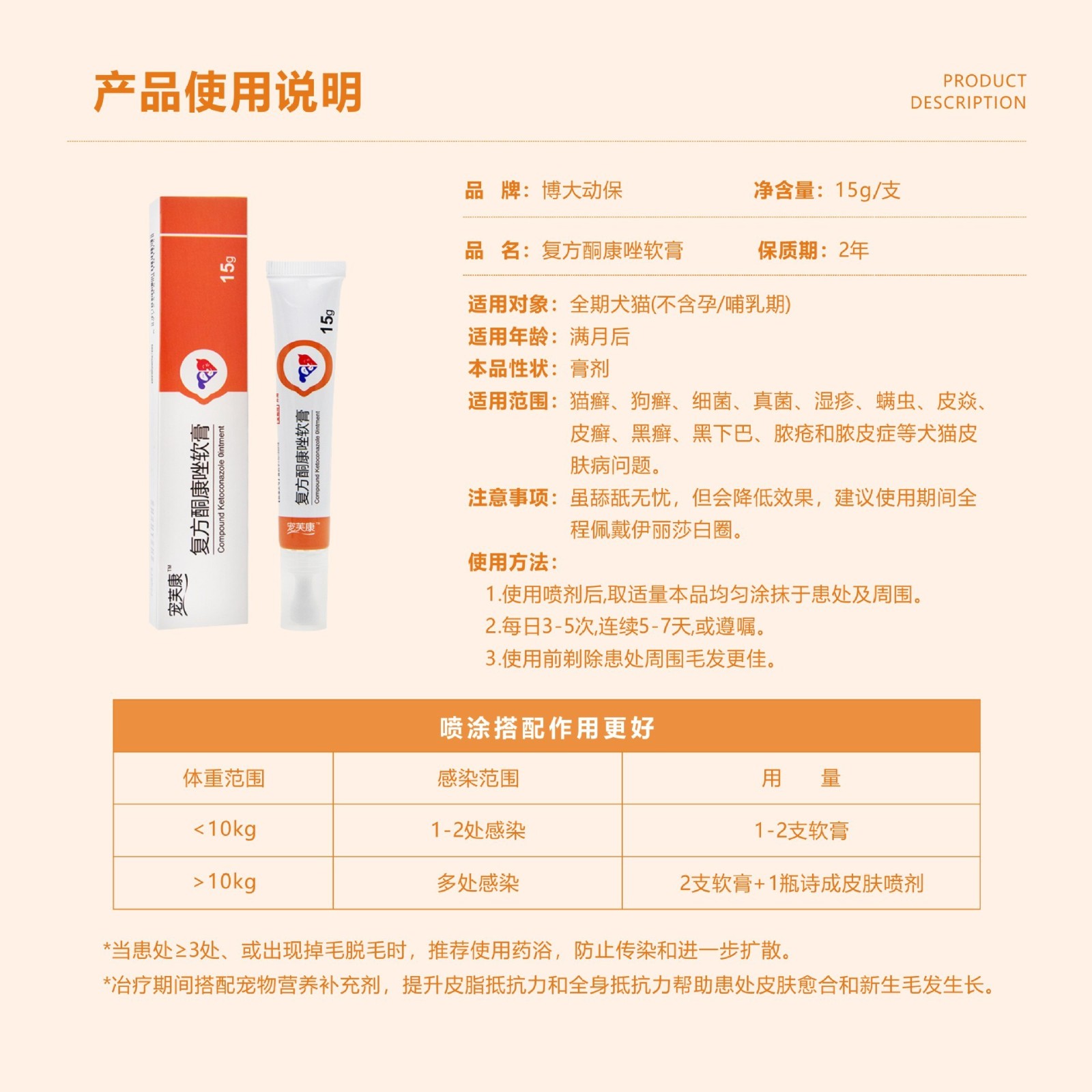 工厂复方酮康唑软膏宠物真菌感染猫藓狗藓专用药贴牌定制图3
