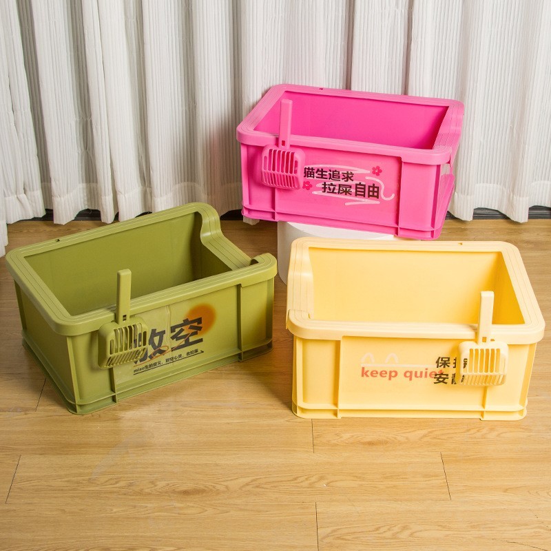 定制半封闭猫砂盆超大号防外溅加厚猫厕所宠物用品猫砂盆特大防臭图2