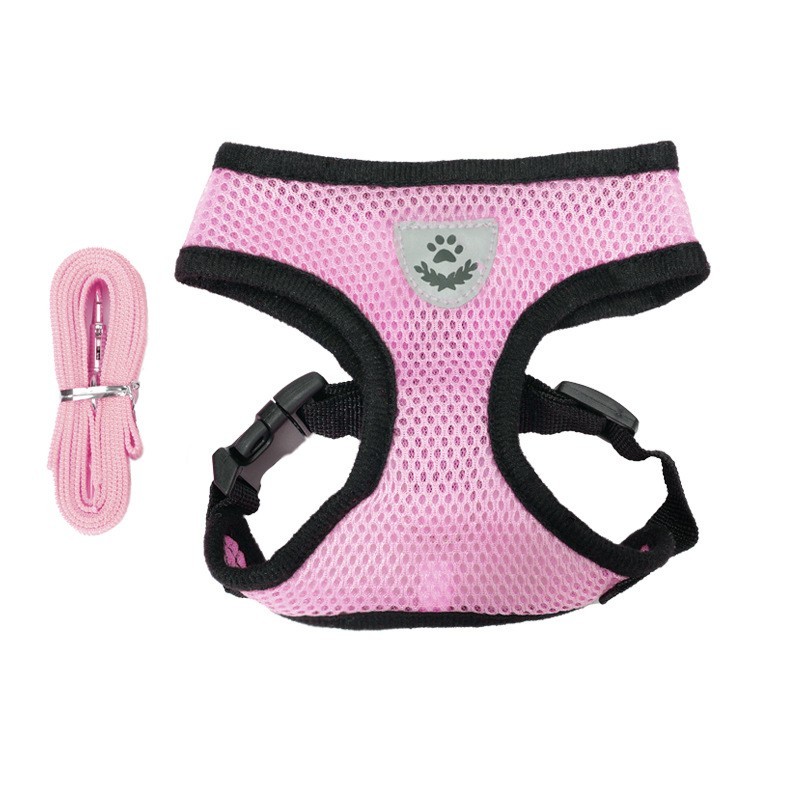 猫咪反光胸背带定制宠物背心式套装网格透气牵引绳胸背宠物用品图5
