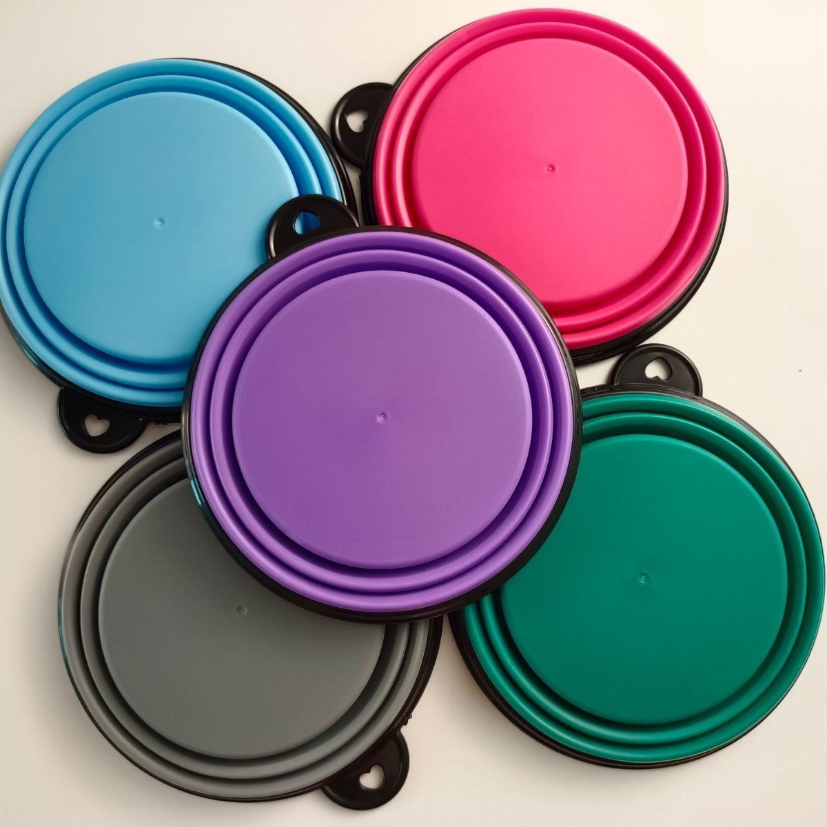 宠物猫狗通用折叠碗厂家定制logo硅胶折叠狗碗猫碗户外出行折叠碗图2