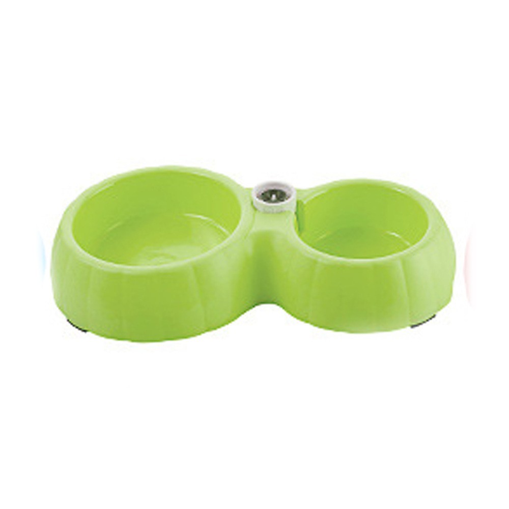 宠物用品 塑料宠物双碗 自动饮水喂食两用狗碗 南瓜造型猫咪狗盆图2