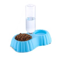 宠物用品 塑料宠物双碗 自动饮水喂食两用狗碗 南瓜造型猫咪狗盆