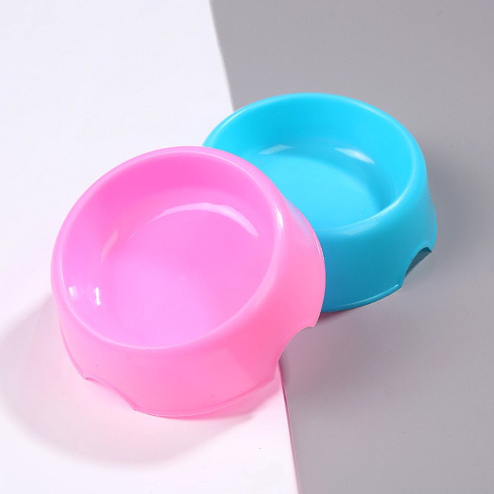 宠物用品 塑料圆形单碗 猫咪狗狗饮水喂食盆 糖果色宠物食具