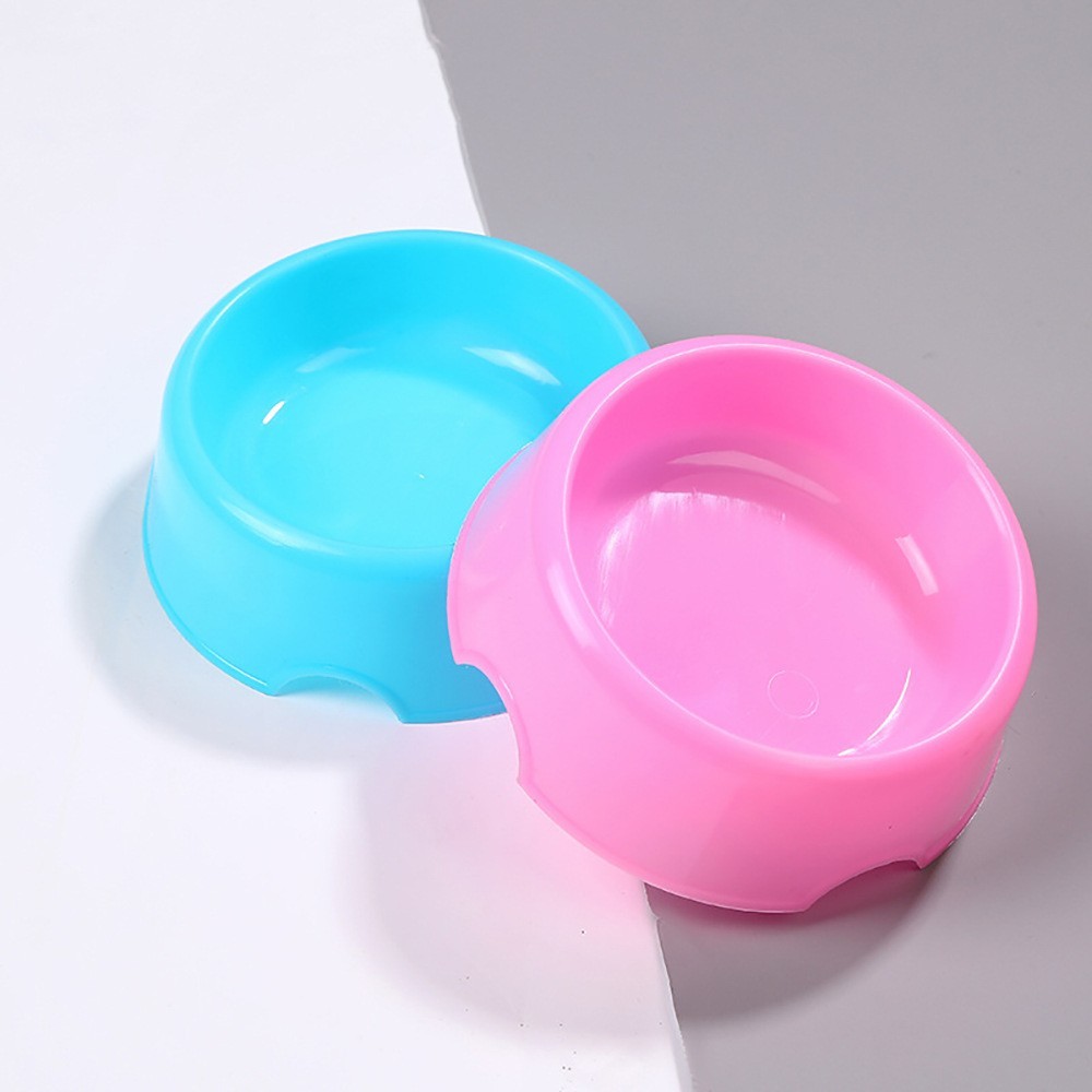 宠物用品 塑料圆形单碗 猫咪狗狗饮水喂食盆 糖果色宠物食具图2