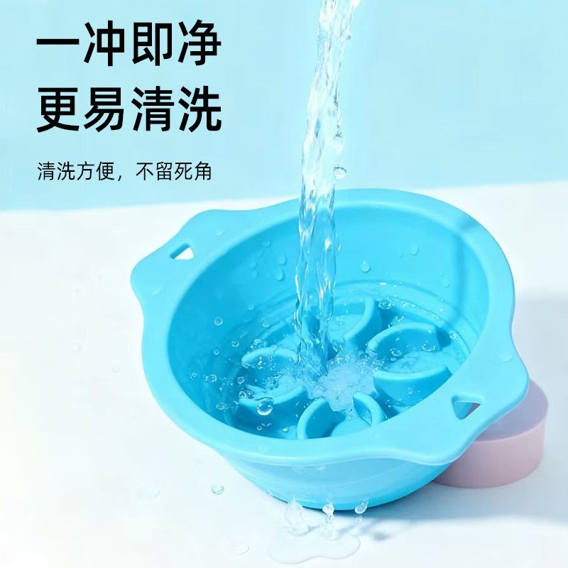 宠物折叠慢食碗 硅胶户外便携双耳折叠碗猫狗盆饭盆水盆猫狗饭碗图4