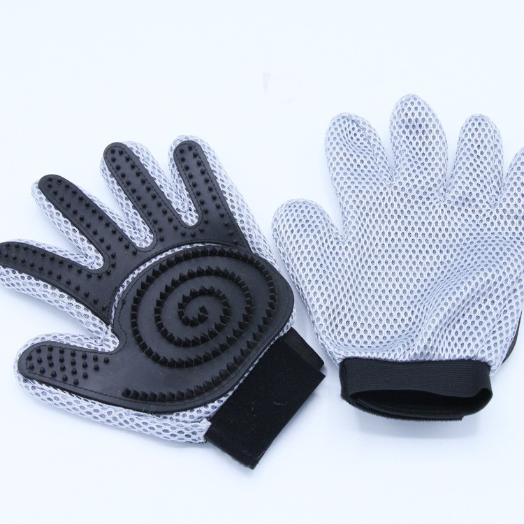 狗狗清洁用品五指宠物按摩手套 环保双面用宠物手套