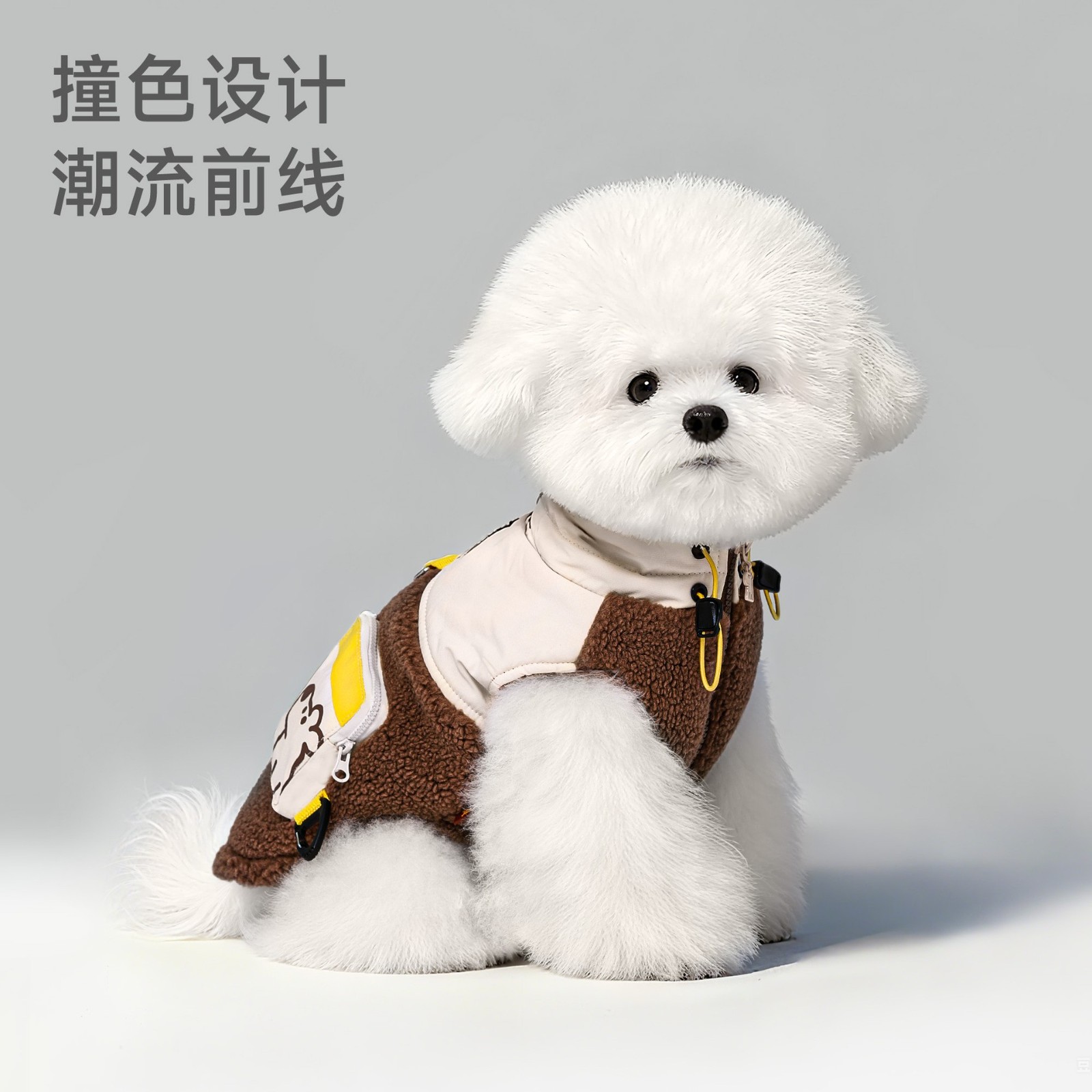 狗狗衣服冬装比熊柯基泰迪小狗冬季保暖加绒马甲小型犬牵引图2