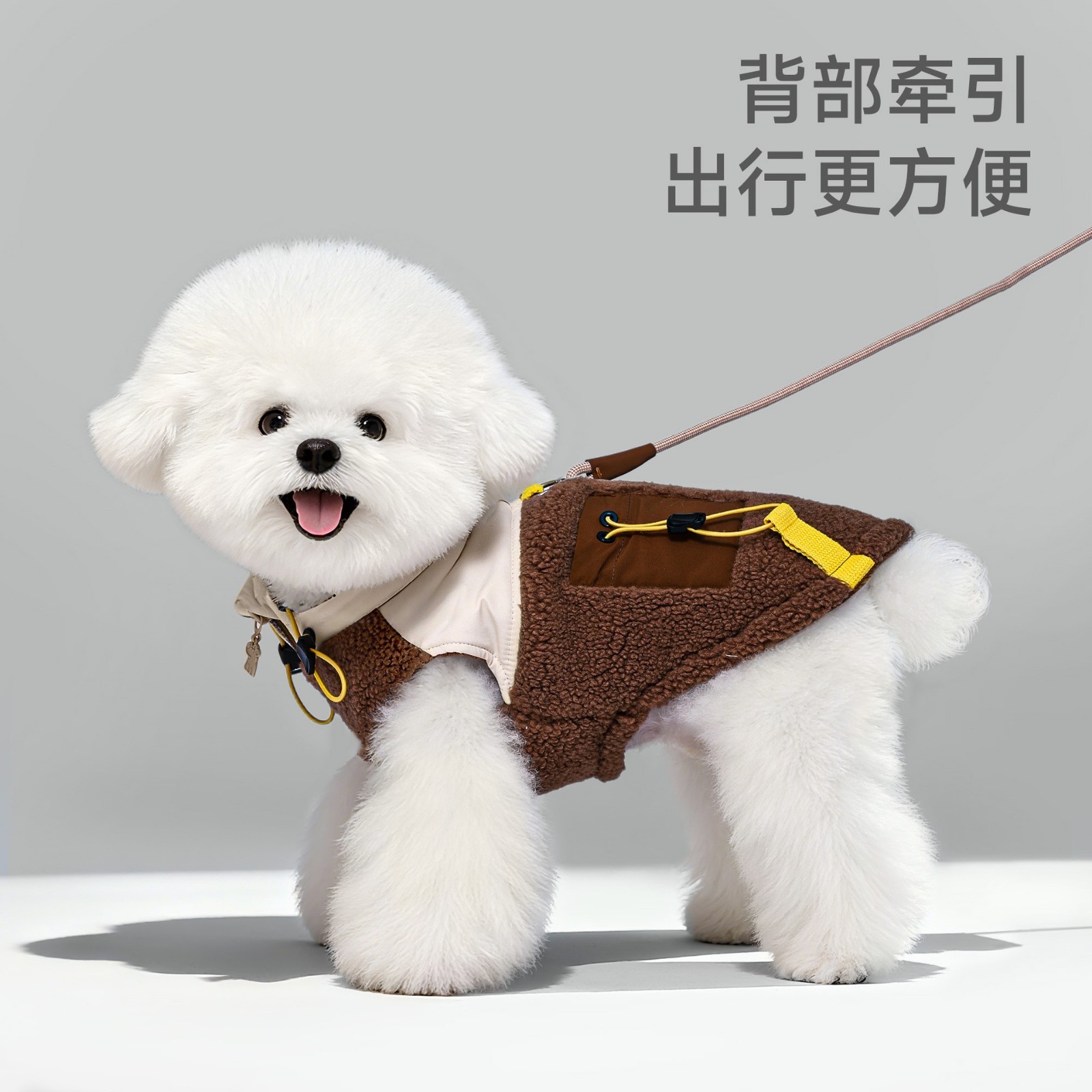 狗狗衣服冬装比熊柯基泰迪小狗冬季保暖加绒马甲小型犬牵引图4